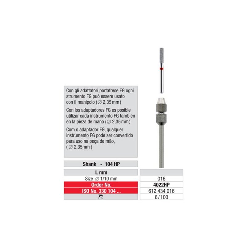 Adaptador HP para FG edenta 4022