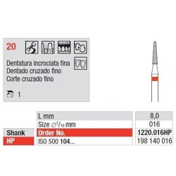 Broca Tungstenio Corte Cruzado Fino 1220.016HP