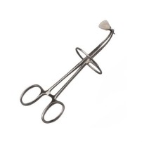 Pinça de mosquito curva com aro para ceramica