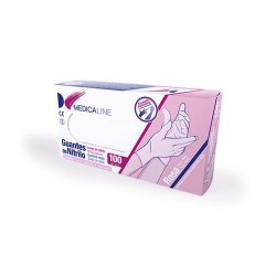 Luvas Nitrilo Rosa Sem Pó - S