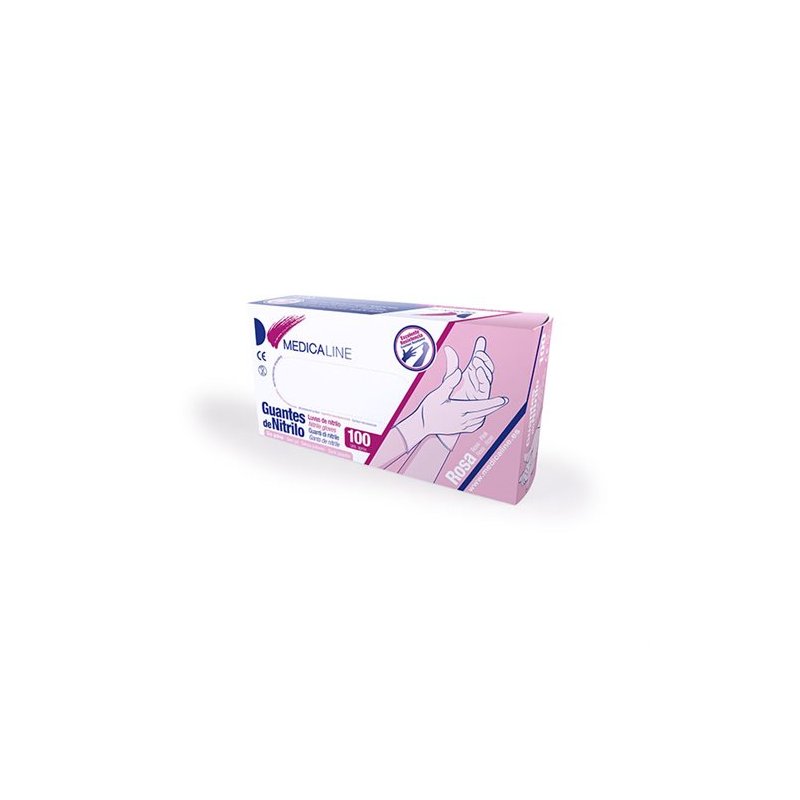 Luvas Nitrilo Rosa Sem Pó - S